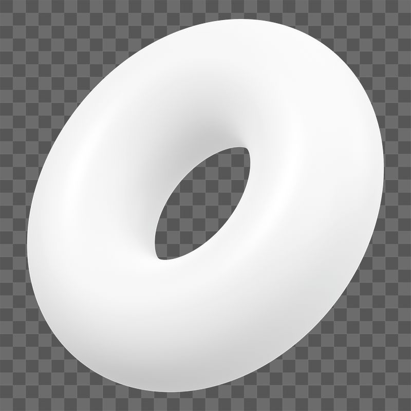 Png white donut ring 3D | Free PNG - rawpixel