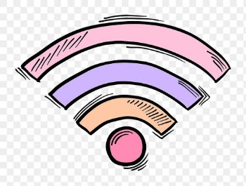 Png wifi funky hand drawn doodle cartoon sticker