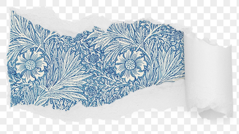 Png William Morris blue marigold | Free PNG - rawpixel