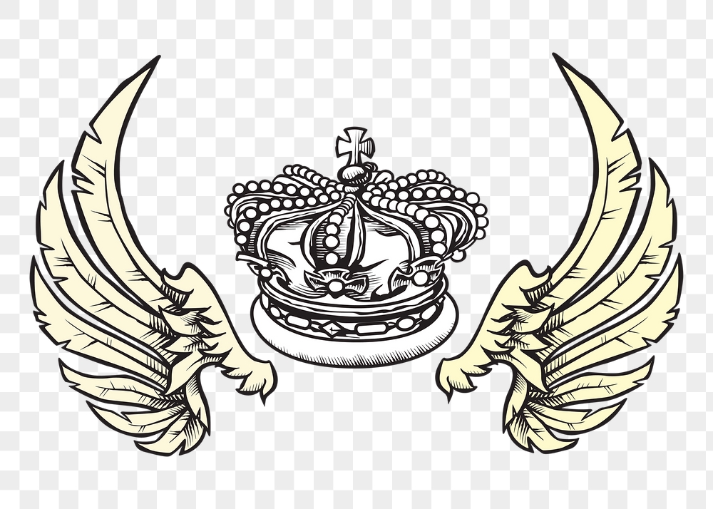 PNG wings and crown sticker | Free PNG - rawpixel