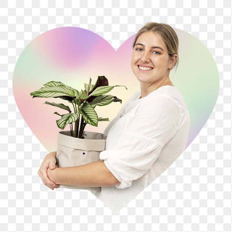 Png woman carrying plant pot, | Free PNG - rawpixel