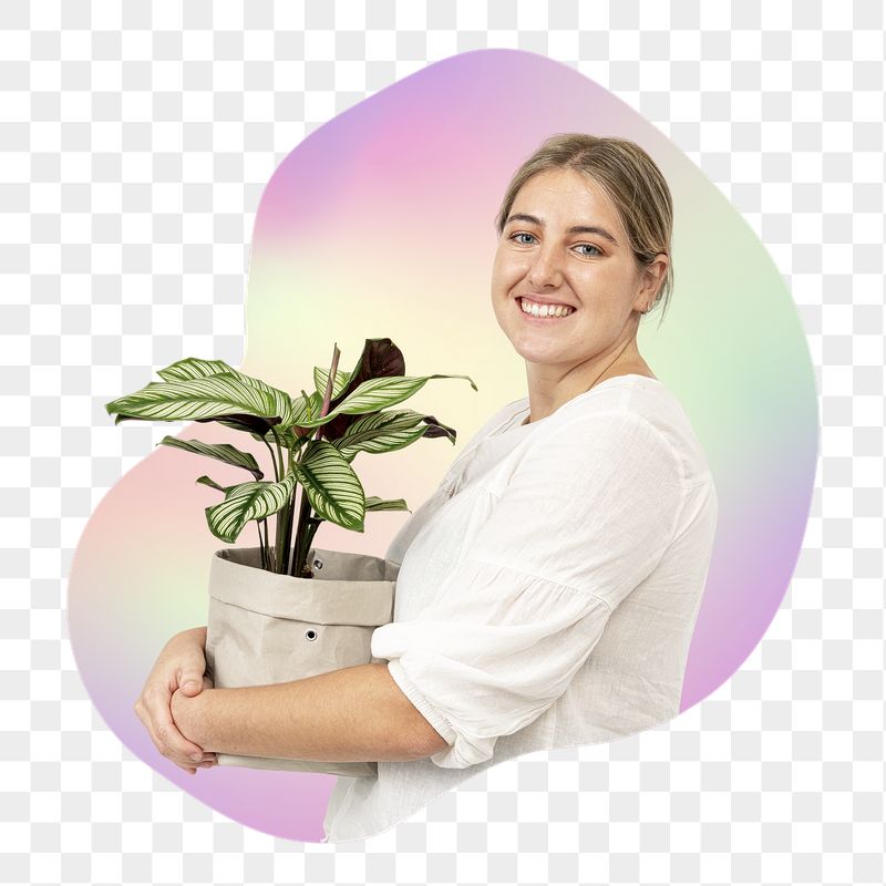 Png woman carrying plant pot, | Free PNG - rawpixel