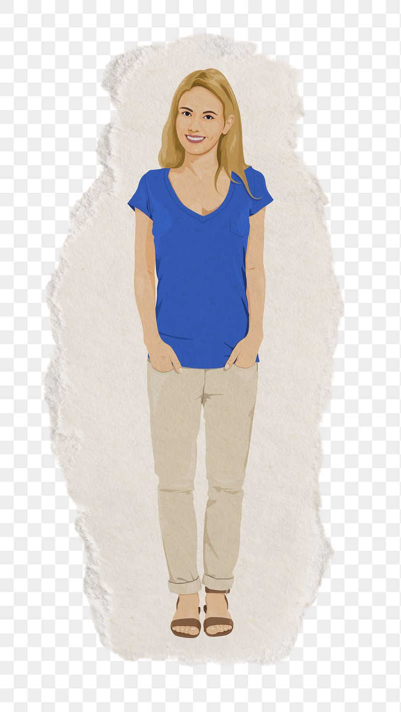PNG woman collage element, standing | Free PNG - rawpixel