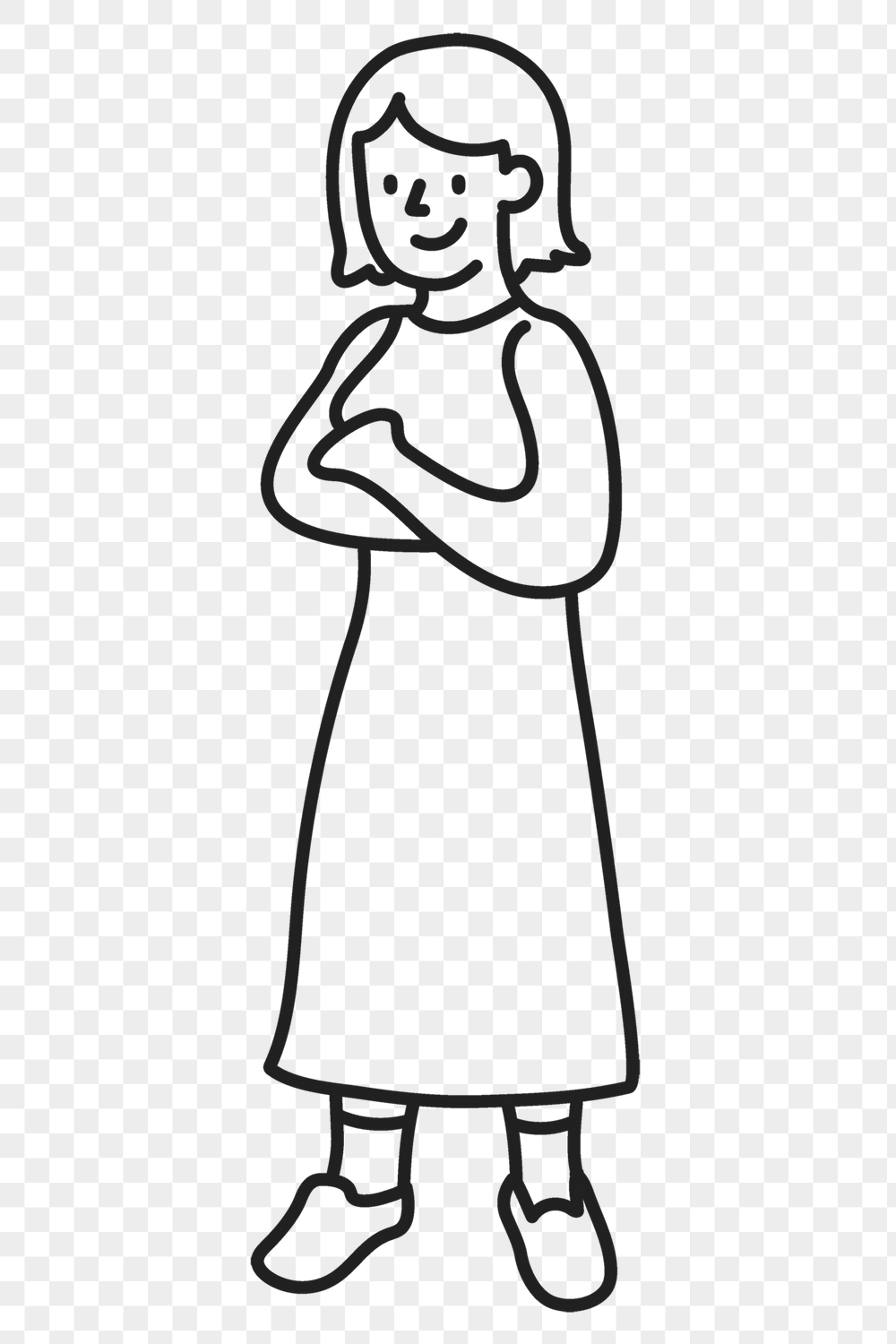 Png woman crossing arms sticker, | Free PNG Illustration - rawpixel