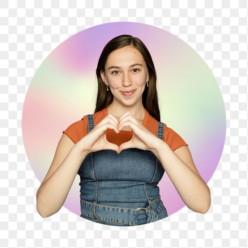 Png woman doing a heart | Free PNG - rawpixel
