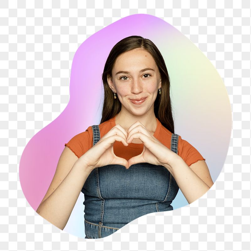 Png woman doing a heart | Free PNG - rawpixel