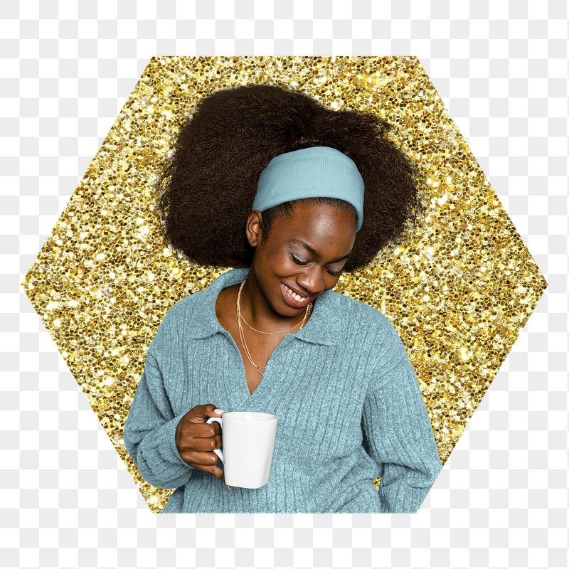 Png woman drinking coffee badge | Free PNG - rawpixel