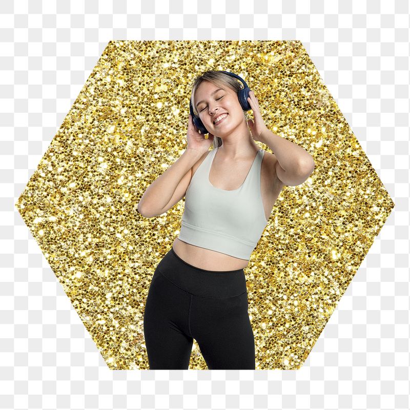Png woman enjoying music badge | Free PNG - rawpixel