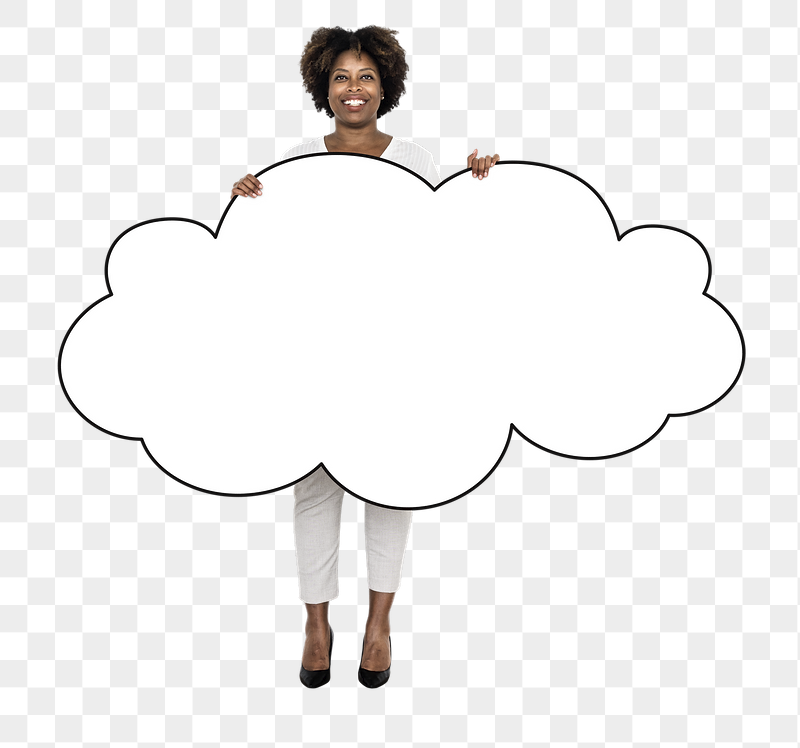 Png Woman holding cloud shaped | Free PNG - rawpixel