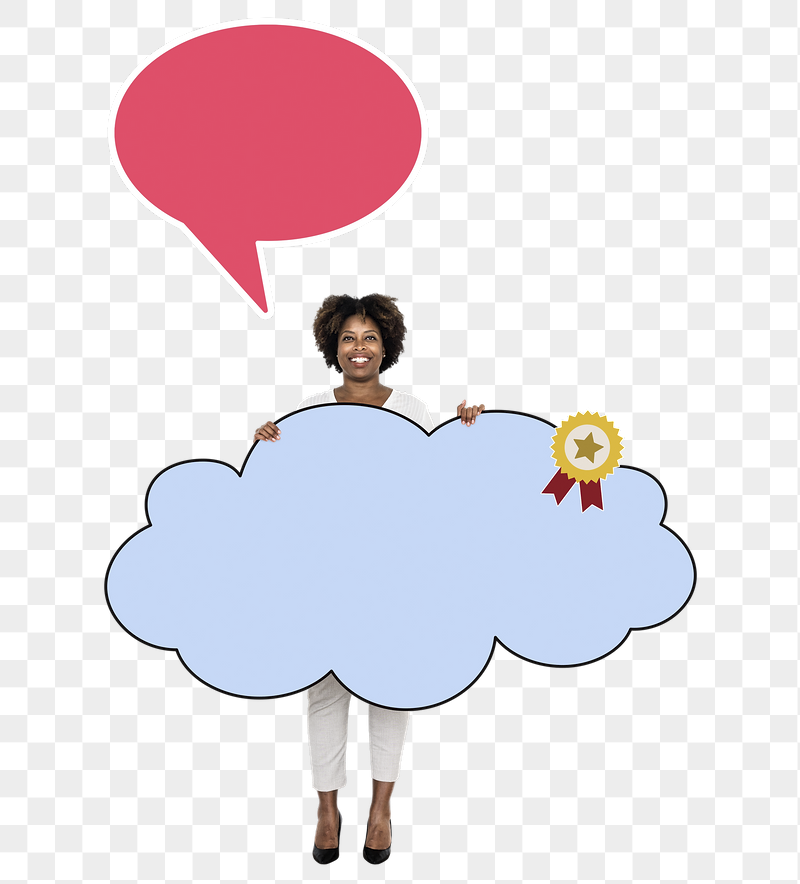 Png Woman holding cloud shaped | Free PNG - rawpixel