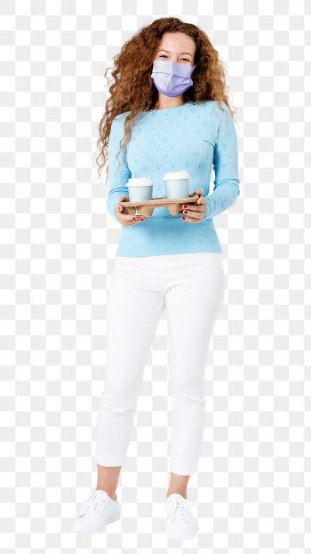 Png Woman holding coffee cup mockup during… | Free stock illustration | High Resolution graphic
