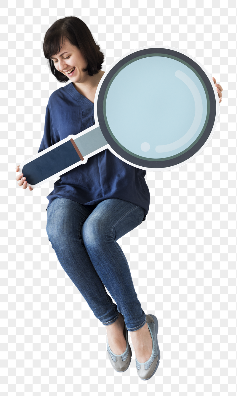Png Woman holding magnifying glass, | Free PNG - rawpixel