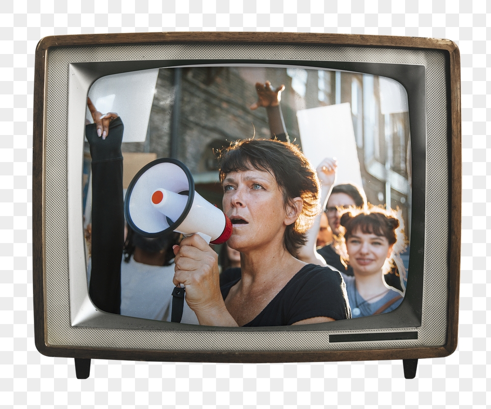 Png woman holding megaphone sticker, | Free PNG - rawpixel