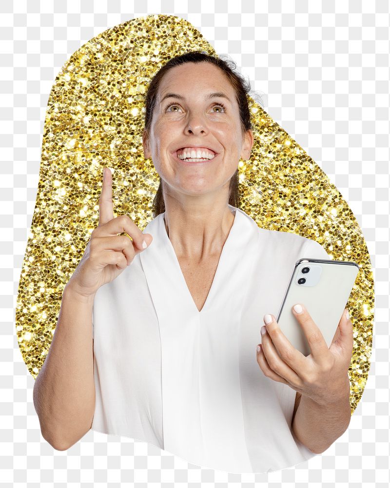Png woman holding phone sticker, | Free PNG - rawpixel