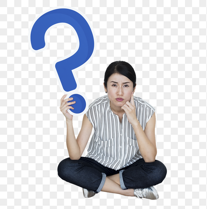 Png Woman holding question mark | Free PNG - rawpixel