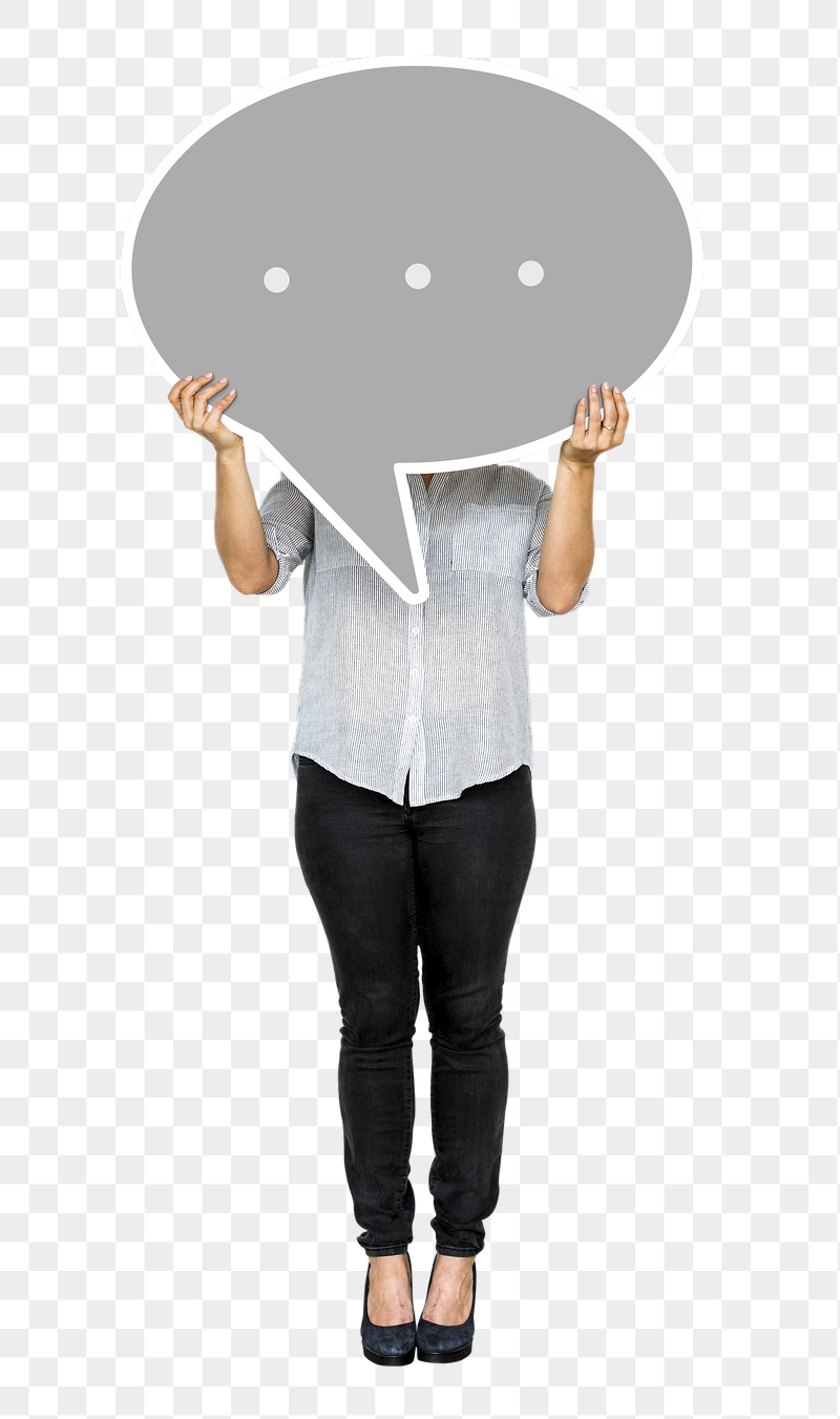 Png Woman holding speech bubble, | Free PNG - rawpixel