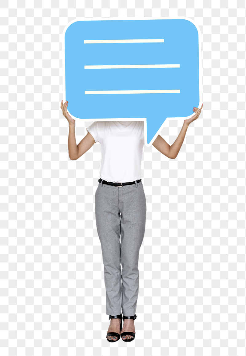 Png Woman holding speech bubble, | Free PNG - rawpixel