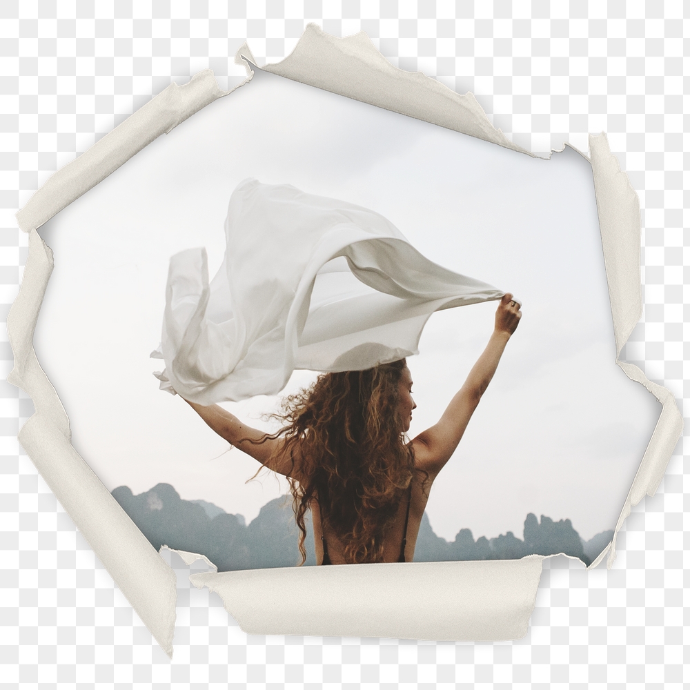 Png woman holding white cloth | Free PNG - rawpixel