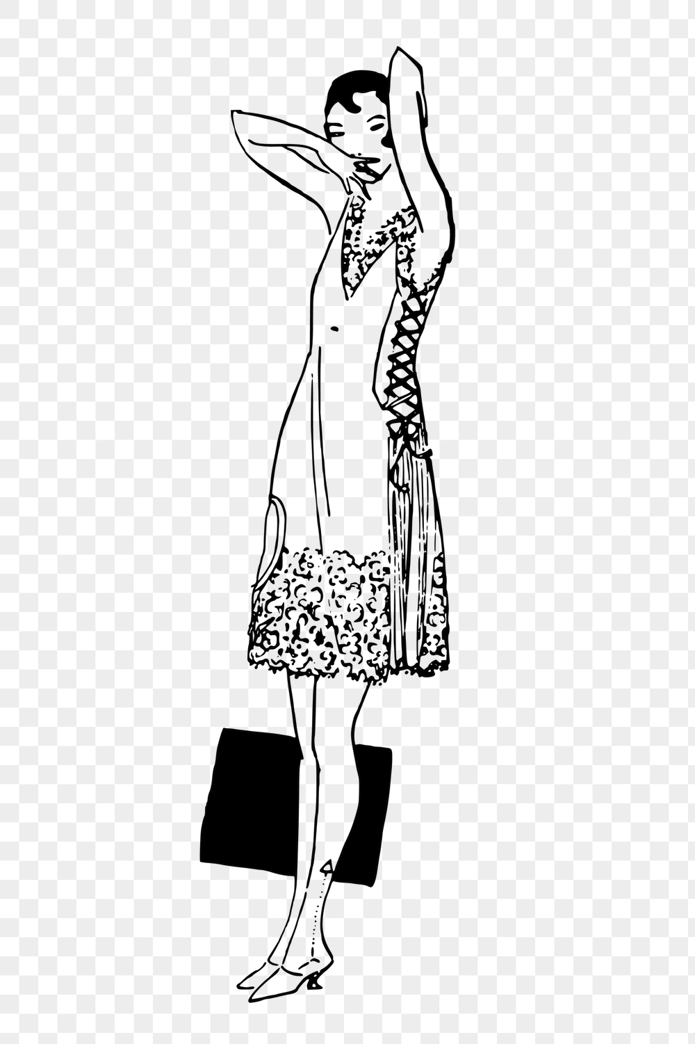 Png woman in dress sticker, | Free PNG - rawpixel