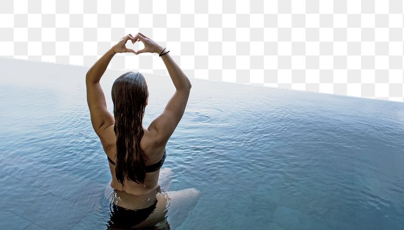 Png woman in swimming pool | Free PNG - rawpixel