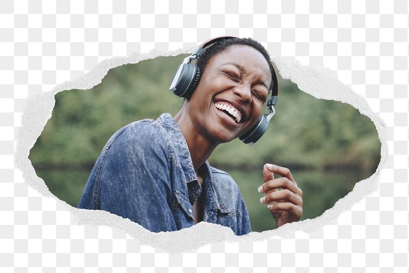 Png woman listening to music | Free PNG - rawpixel