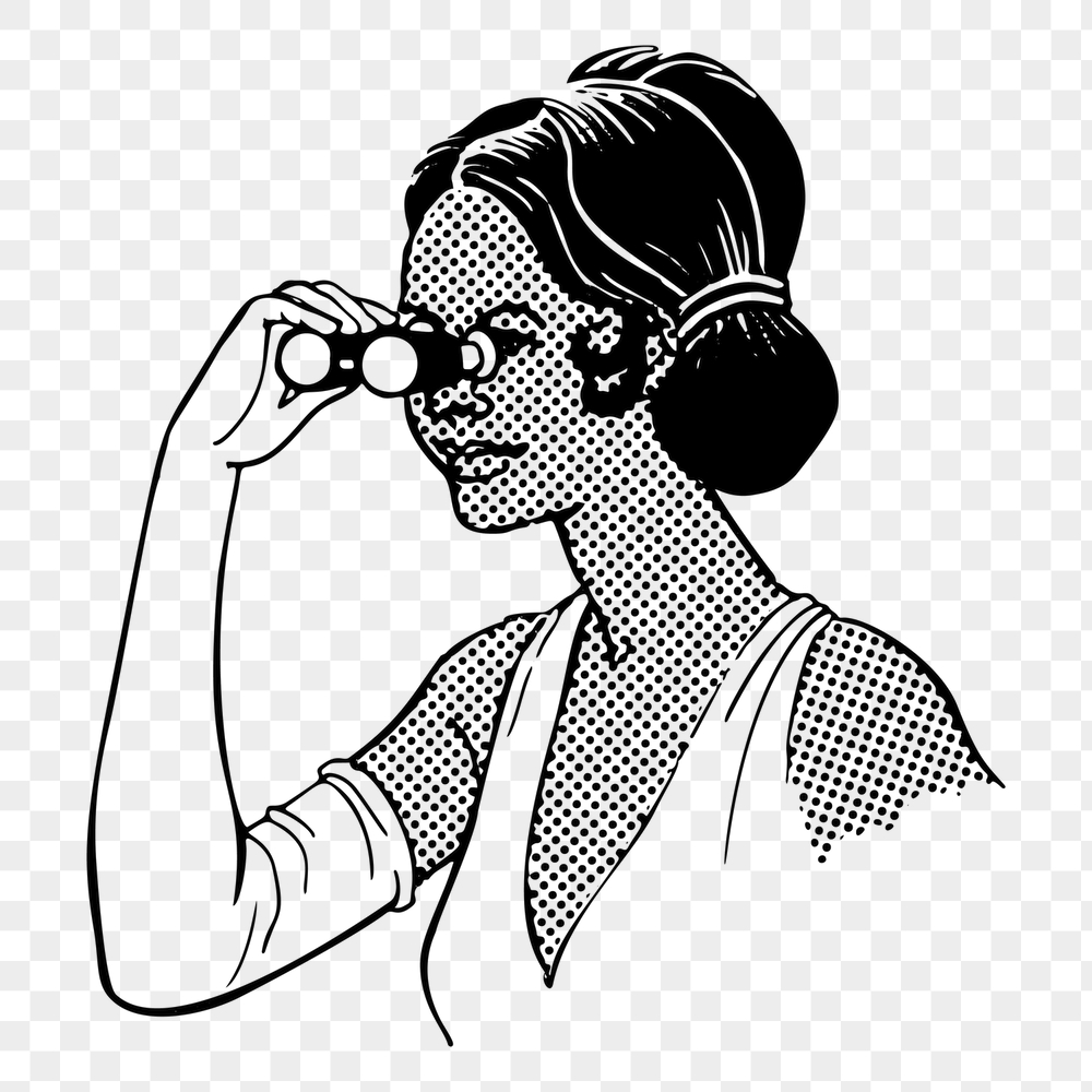 Png woman looking through opera | Free PNG - rawpixel