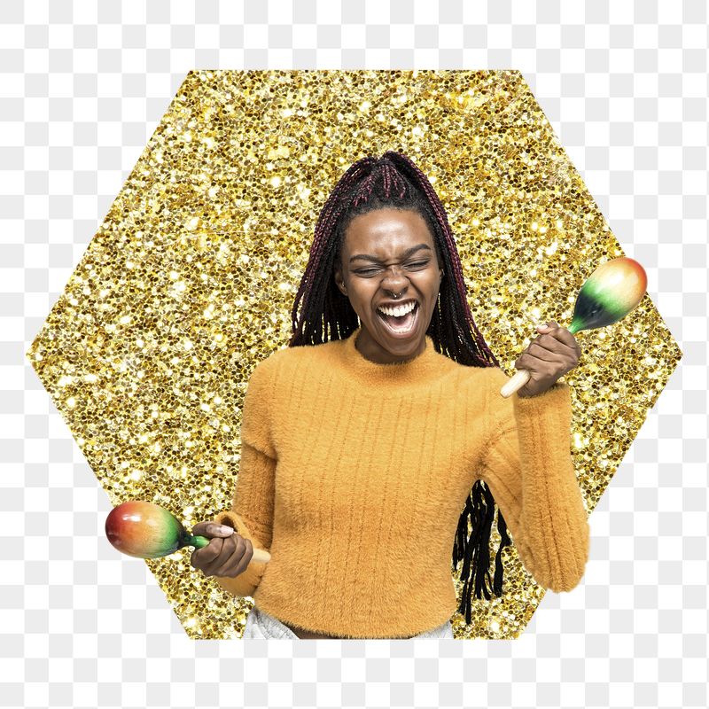 Png woman playing maracas badge | Free PNG - rawpixel