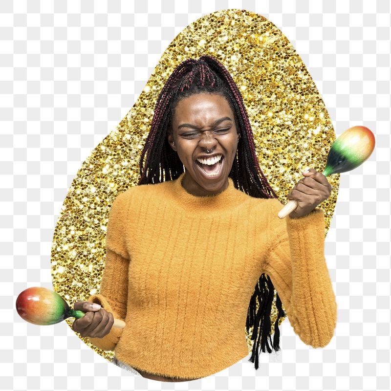 Png woman playing maracas badge | Free PNG - rawpixel