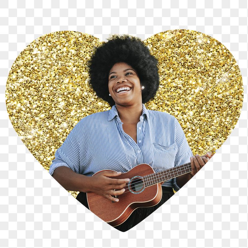 Png woman playing ukulele badge | Free PNG - rawpixel