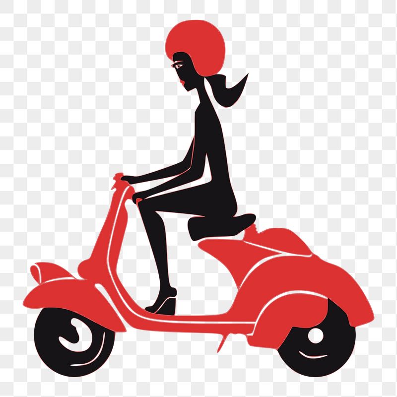 Png woman riding scooter sticker, | Free PNG - rawpixel