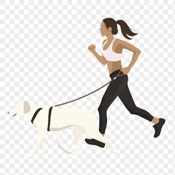 PNG woman running with dog | Free PNG - rawpixel
