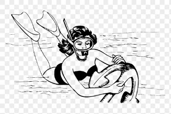 Png Woman scuba diving clipart, | Free PNG - rawpixel
