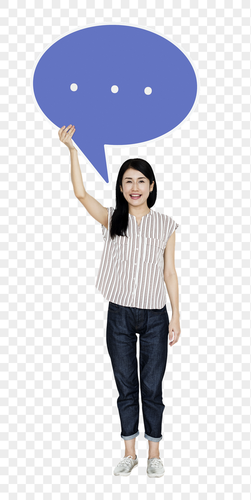 Png Woman showing blue speech | Free PNG - rawpixel