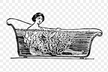 Png woman taking bath clipart, | Free PNG - rawpixel