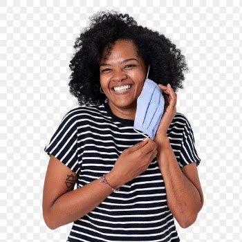 Png Woman taking mask off mockup during the… | Free stock illustration | High Resolution graphic