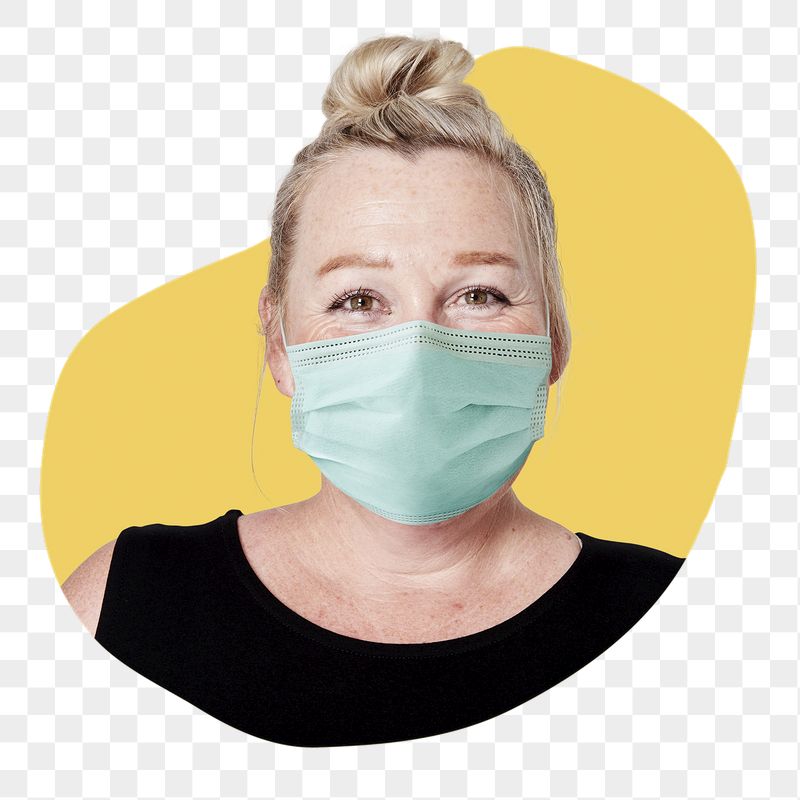 Png woman wearing mask badge | Free PNG - rawpixel