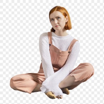 PNG woman wearing pink overall, | Free PNG - rawpixel