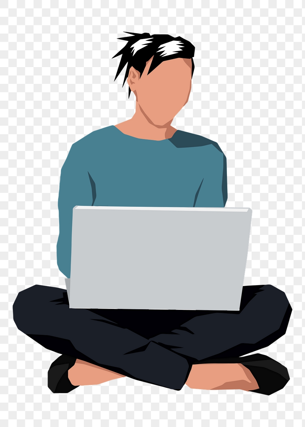Png woman with laptop sticker, | Free PNG - rawpixel