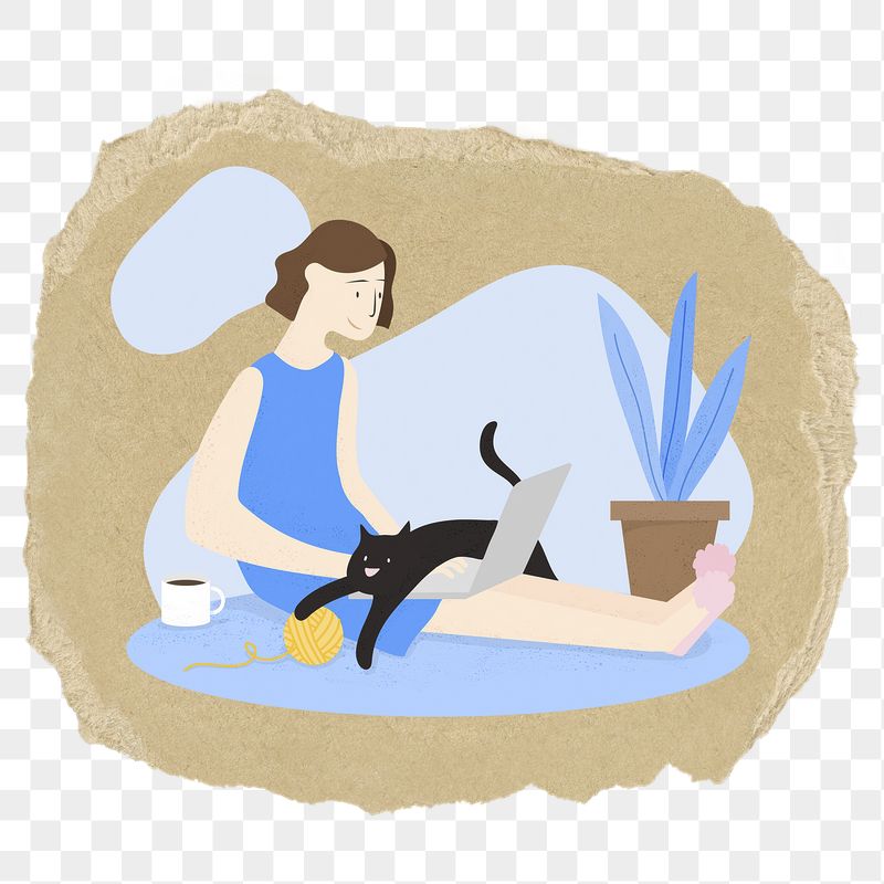 PNG woman working from home | Free PNG Illustration - rawpixel