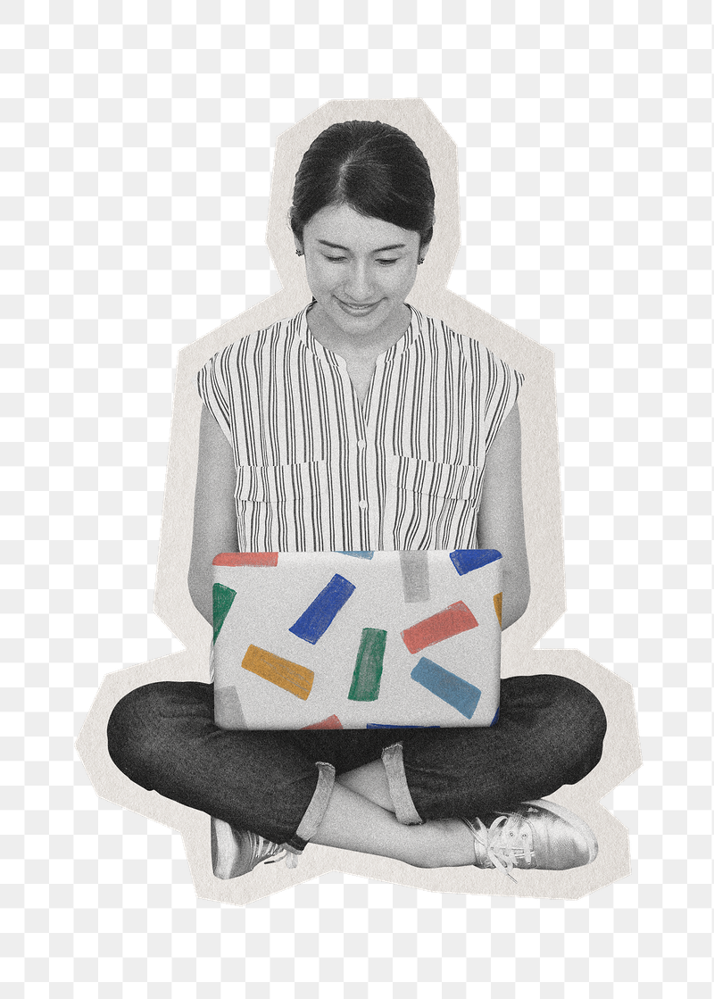 Png woman working on laptop | Free PNG - rawpixel