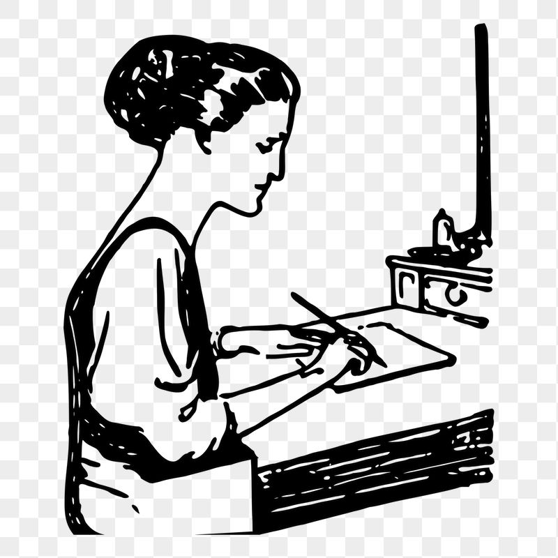 PNG woman writing letter sticker | Free PNG - rawpixel
