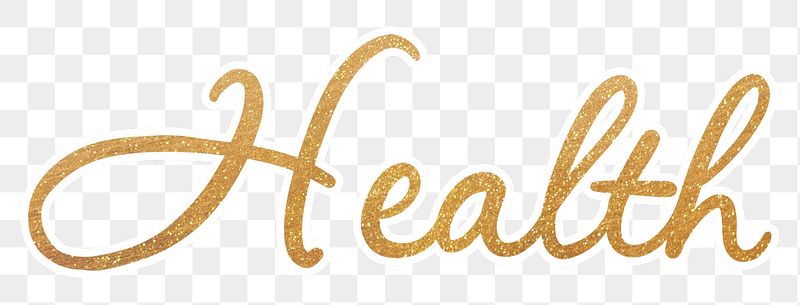 PNG word health, gold glittery | Free PNG - rawpixel