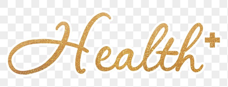 PNG word health, gold glittery | Free PNG - rawpixel