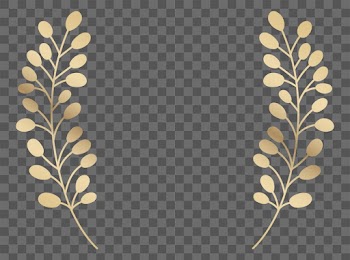 Png wreath watercolor botanical ornament gold… | Free stock illustration | High Resolution graphic