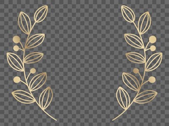 Png wreath watercolor botanical ornament gold… | Free stock illustration | High Resolution graphic