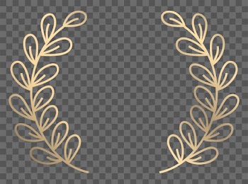 Png wreath watercolor botanical ornament gold… | Free stock illustration | High Resolution graphic