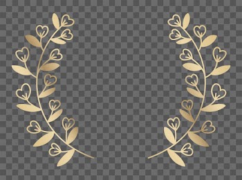 Png wreath watercolor floral ornament gold… | Free stock illustration | High Resolution graphic