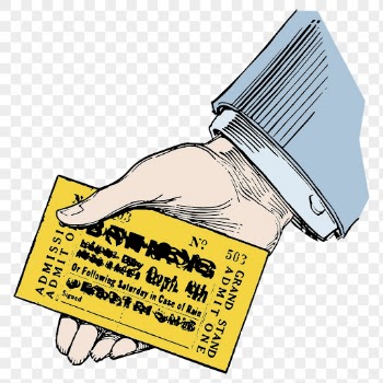 Png yellow ticket in hand | Free PNG - rawpixel