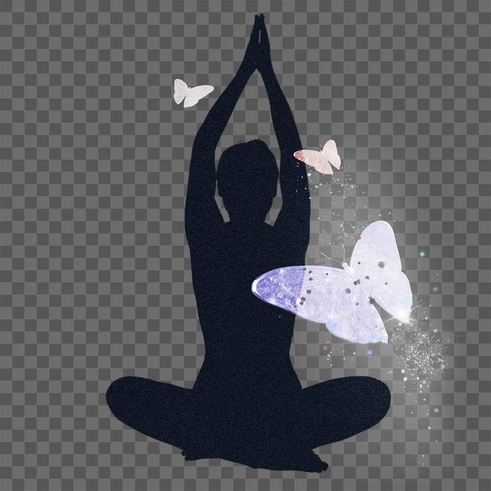 Png yoga woman sticker, lotus | Free PNG - rawpixel