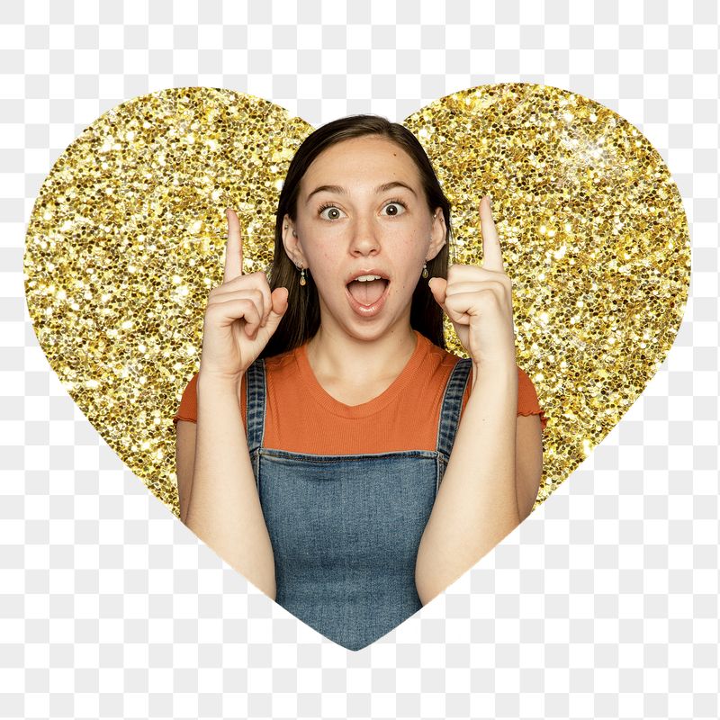 Png young woman pointing up badge | Free PNG - rawpixel